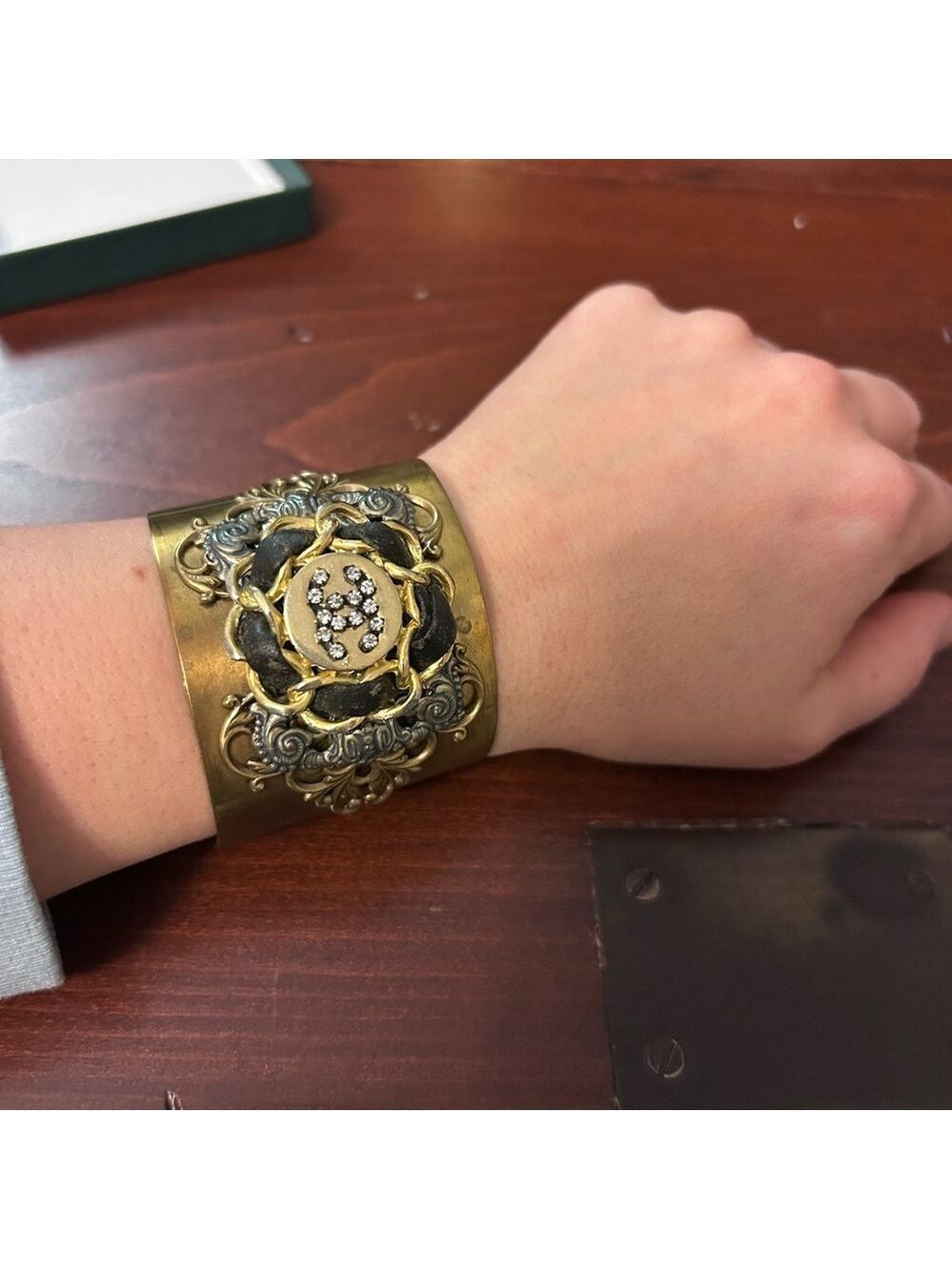 Vintage Gold Repurposed Cuff Bracelet